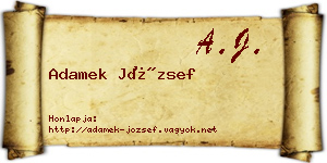 Adamek József névjegykártya